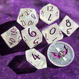 'Glowing Gems' Glow in the Dark Colorshifting Flakes Handmade Resin Dice Set