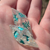 Dungeon Master Handmade Resin Glow in the Dark Random Chimera Creator D8 D10 Pair Gaming TTRPG Story Dice