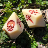'Momento Mori' Handmade Resin Faux Bone Tone Vampyr TTRPG D10 Pair Gaming Dice