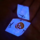 'Soul Glow' Handmade Resin Colorshifting Flakes Glow in the Dark Shimmer Vampyr TTRPG D10 Pair Gaming Dice