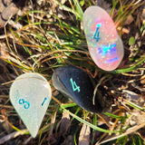 'Wibble Wobble Oloid' Shimmery Handmade Resin Alternative Shape D4 TTRPG Gaming Dice