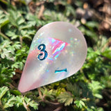'Wibble Wobble Oloid' Shimmery Handmade Resin Alternative Shape D4 TTRPG Gaming Dice