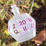 Individual Potion Bottle Glow in the Dark Alternative Shaped Functional TTRPG Handmade Resin D20 Gaming Dice