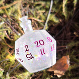 Individual Potion Bottle Glow in the Dark Alternative Shaped Functional TTRPG Handmade Resin D20 Gaming Dice