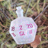 Individual Potion Bottle Glow in the Dark Alternative Shaped Functional TTRPG Handmade Resin D20 Gaming Dice