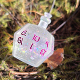 Individual Potion Bottle Glow in the Dark Alternative Shaped Functional TTRPG Handmade Resin D20 Gaming Dice