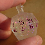 Individual Potion Bottle Glow in the Dark Alternative Shaped Functional TTRPG Handmade Resin D20 Gaming Dice