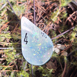 'Wibble Wobble Oloid' Glow in the Dark Shimmery Rainbow Handmade Resin Alternative Shape D4 TTRPG Gaming Dice