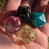 OOAK Handmade Resin Glow in the Dark or Colorshift Individual TTRPG Gaming Dice D20