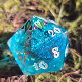 'The Guardian' Glow in the Dark Handpainted Tentacle Handmade Resin TTRPG 30mm Polyhedral Gaming Dice D20 Chonk OOAK