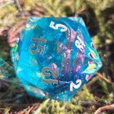 'The Guardian' Glow in the Dark Handpainted Tentacle Handmade Resin TTRPG 30mm Polyhedral Gaming Dice D20 Chonk OOAK
