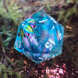 'The Guardian' Glow in the Dark Handpainted Tentacle Handmade Resin TTRPG 30mm Polyhedral Gaming Dice D20 Chonk OOAK