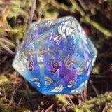 'The Guardian' Glow in the Dark Handpainted Tentacle Handmade Resin TTRPG 30mm Polyhedral Gaming Dice D20 Chonk OOAK