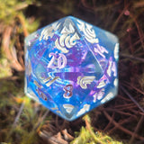 'The Guardian' Glow in the Dark Handpainted Tentacle Handmade Resin TTRPG 30mm Polyhedral Gaming Dice D20 Chonk OOAK