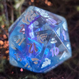 'The Guardian' Glow in the Dark Handpainted Tentacle Handmade Resin TTRPG 30mm Polyhedral Gaming Dice D20 Chonk OOAK