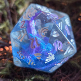 'The Guardian' Glow in the Dark Handpainted Tentacle Handmade Resin TTRPG 30mm Polyhedral Gaming Dice D20 Chonk OOAK