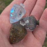 OOAK Acorn Shaped Handmade Resin Glow in the Dark or Colorshift Individual TTRPG Gaming Dice D6