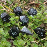 'Raven Wings' Purple/Green/Orange Colorshifting Numbers Handmade Resin TTRPG Gaming Dice Set