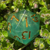 'Fjord' Critical Role Themed Handmade Resin Green Inky Black Colorshifting 30mm Chonky Boi D20 TTRPG Gaming Dice