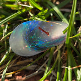 'Wibble Wobble Oloid' Glow in the Dark Shimmery Rainbow Handmade Resin Alternative Shape D4 TTRPG Gaming Dice