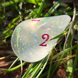 'Wibble Wobble Oloid' Glow in the Dark Shimmery Rainbow Handmade Resin Alternative Shape D4 TTRPG Gaming Dice