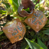 'Ribbity Bobbity BOO!' Handmade Colorshifting Daggerheart 20mm Oversized D12 Themed Pair TTRPG Duality Dice