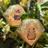 'Ribbity Bobbity BOO!' Handmade Colorshifting Daggerheart 20mm Oversized D12 Themed Pair TTRPG Duality Dice
