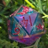'Creepy Crawlies’ Glow in the Dark Handmade 30mm D20 Resin Stained Glass Polyhedral Gaming TTRPG Dice