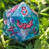 'Facets of Elegance’ Rainbow Colorshift Handmade 30mm D20 Resin Polyhedral Gaming TTRPG Dice