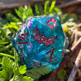 'Facets of Elegance’ Rainbow Colorshift Handmade 30mm D20 Resin Polyhedral Gaming TTRPG Dice