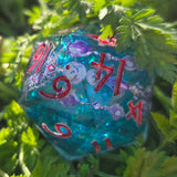 'Facets of Elegance’ Rainbow Colorshift Handmade 30mm D20 Resin Polyhedral Gaming TTRPG Dice