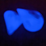 'Wibble Wobble Oloid' Glow in the Dark Shimmery Rainbow Handmade Resin Alternative Shape D4 TTRPG Gaming Dice