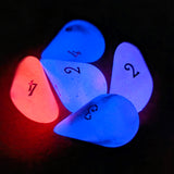 'Wibble Wobble Oloid' Glow in the Dark Shimmery Rainbow Handmade Resin Alternative Shape D4 TTRPG Gaming Dice