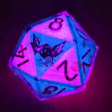 'Creepy Crawlies’ Glow in the Dark Handmade 30mm D20 Resin Stained Glass Polyhedral Gaming TTRPG Dice