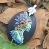 Individual Large Painted Glow in the Dark OOAK Cameo Pendant Necklaces