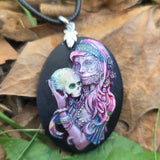 Individual Large Painted Glow in the Dark OOAK Cameo Pendant Necklaces
