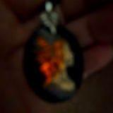 Individual Large Painted Glow in the Dark OOAK Cameo Pendant Necklaces