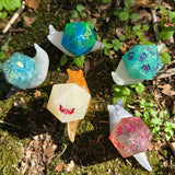 Individual Handmade OOAK Glow in the Dark Dice Snail Pins