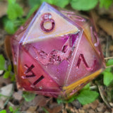 'Liquid Glass' Handmade Resin Liquid Core Stained Glass Style 30mm D20 Gaming Dice Chonk