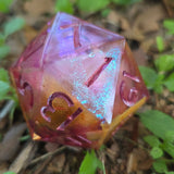 'Liquid Glass' Handmade Resin Liquid Core Stained Glass Style 30mm D20 Gaming Dice Chonk