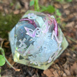 'Planetary Alignment' Handmade Resin Liquid Core Planet Themed 30mm D20 Gaming Dice Chonk