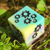 'Grinding Gears' Individual Oversized Handmade Resin Steampunk Gears TTRPG Polyhedral 20mm Gaming Dice