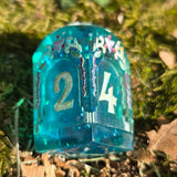 'Beyond the Grave' Handmade Resin OOAK Individual Alternative Grave Floral Skull Shaped Style D4 TTRPG Gaming Dice