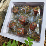 'Pharoah's Curse' Colorshifting Handmade Resin Mimic Themed Polyhedral Gaming Dice TTRPG Set