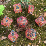 'Pharoah's Curse' Colorshifting Handmade Resin Mimic Themed Polyhedral Gaming Dice TTRPG Set