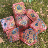'Pharoah's Curse' Colorshifting Handmade Resin Mimic Themed Polyhedral Gaming Dice TTRPG Set