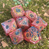 'Pharoah's Curse' Colorshifting Handmade Resin Mimic Themed Polyhedral Gaming Dice TTRPG Set