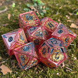 'Pharoah's Curse' Colorshifting Handmade Resin Mimic Themed Polyhedral Gaming Dice TTRPG Set