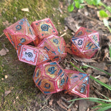 'Pharoah's Curse' Colorshifting Handmade Resin Mimic Themed Polyhedral Gaming Dice TTRPG Set