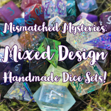 Mismatched Mysteries: Mixed Design Handmade Dice Sets